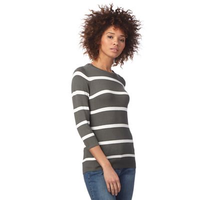 Khaki striped print jumper